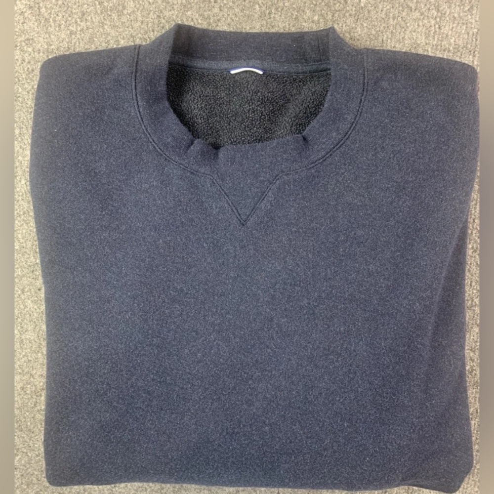 Kit And Ace Mens Cotton Blend L/S Crew Neck Fleece Lined Sweatshirt Sz L Blue